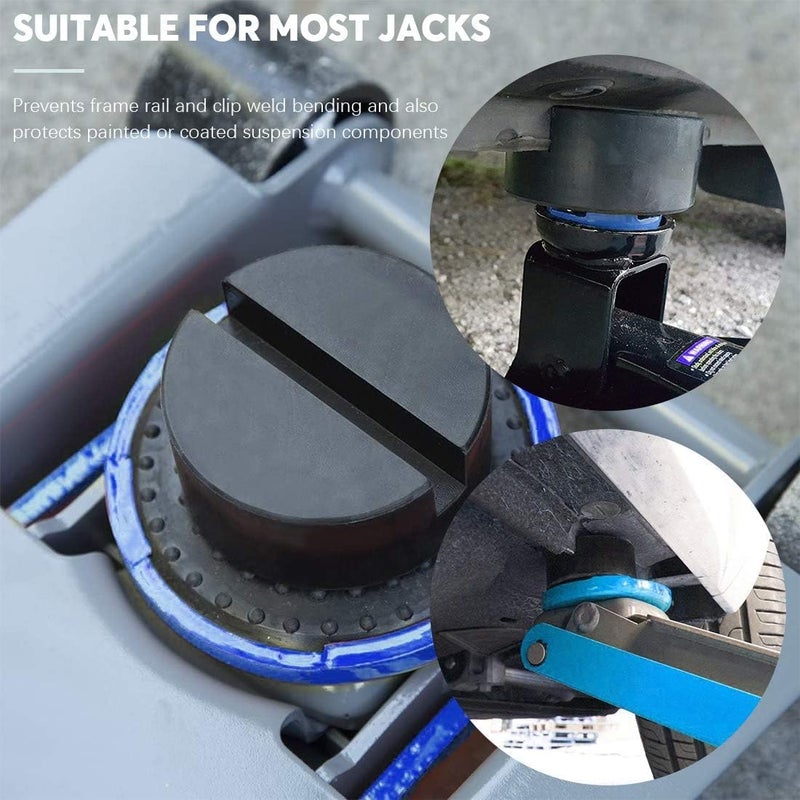 Tinsky 8 Pcs 2 Types Jack Stand Pads Adapter Universal Slotted Frame Rail Pinch Welds Protector Rubber Jack Pad for Jack Stand Accessories - Image 5